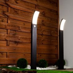 LUMILED Záhradné svietidlo LED vonkajší stĺpik 80cm ANVES 11W 4000K s pohybovým senzorom