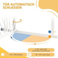 PAWHUT Schodisková Brána Psi Automatická Zábrana Bez Vŕtania Dverí 74-100Cm Biela 