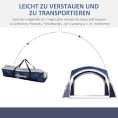 OUTSUNNY Dome Stan, Záhradný Stan, Kupolový Altánok Pre 6 Až 8 Osôb, Markíza, Párty Stan Na Terasu, Balkón, Polyester, Modrá, 3,5 X 3,5 X 2,22 M 