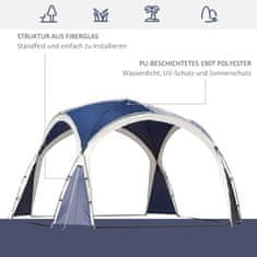 OUTSUNNY Dome Stan, Záhradný Stan, Kupolový Altánok Pre 6 Až 8 Osôb, Markíza, Párty Stan Na Terasu, Balkón, Polyester, Modrá, 3,5 X 3,5 X 2,22 M 