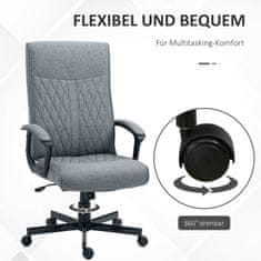 VINSETTO Kancelárske Kreslo Ergonomické Kreslo K Písaciemu Stolu S Funkciou Kolísania Výškovo Nastaviteľný Otočný Pre Office Dark Grey 