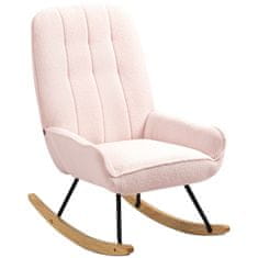 HOMCOM Hojdacie Kreslo Polstrované Relaxačné Kreslo S Sherpa Fleece, Pink, Do 150 Kg, Cozy Swing Chair, 63X95X97Cm 