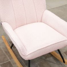 HOMCOM Hojdacie Kreslo Polstrované Relaxačné Kreslo S Sherpa Fleece, Pink, Do 150 Kg, Cozy Swing Chair, 63X95X97Cm 