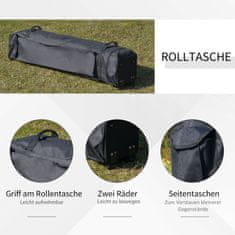 OUTSUNNY Skladací Altánok Roll Bag Oceľ Oxford Mesh Uv Ochrana Hnedá 