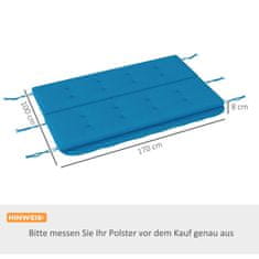 OUTSUNNY Hollywood Sada Vankúšov Na Hojdačku 170 Cm Vankúš Na Stoličku Vankúš Na Hojdačku Vankúš Na Sedadlo Záhradná Hojdačka Záhradný Vankúš Zadný Vankúš Bočný Vankúš Modrý 