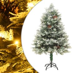 Vidaxl Osvetlený vianočný stromček so šiškami, zelený 120 cm, PVC a PE