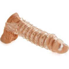 XSARA Pevný erekční návlek na penis a varlata - prodloužení o 2 cm - stimulace penisu a vagíny - 70966370