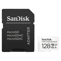 SanDisk microSDXC High Endurance Video 128 GB C 10 U3 V30, adaptér