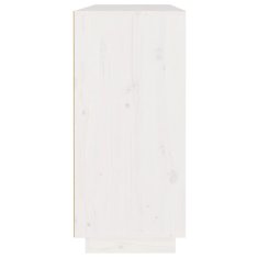 Vidaxl Komoda biela 110x34x75 cm borovicový masív