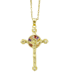 IZMAEL Náhrdelník Golden Cross-Zlatá KP32651