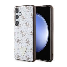 Guess Guess 4G Triangle Metal Logo - Puzdro na Samsung Galaxy S24 (biele)