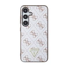 Guess Guess 4G Triangle Metal Logo - Puzdro na Samsung Galaxy S24 (biele)