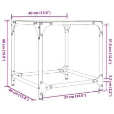 Petromila vidaXL Konferenčné stolíky priehľ. sklenená doska 2 ks 40x40x40cm oceľ