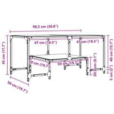 Vidaxl Konferenčný stolík priehľadná sklenená doska 98,5x50x45 cm oceľ