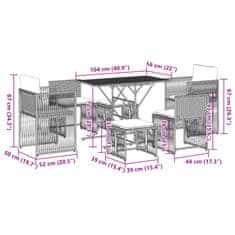 Petromila vidaXL 7-dielna záhradná jedálenská súprava a vankúše béžová polyratan