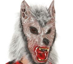 Guirca Maska Vlka s vlasmi sivý latex