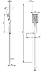 Deante Anemon čierna - sprchový set, 3 - funkčný, s posuvnou tyčou (NCZ_N51K)