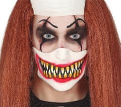 Guirca Polovičná karnevalová maska klaunsky úsmev latex