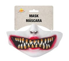 Guirca Polovičná karnevalová maska klaunsky úsmev latex