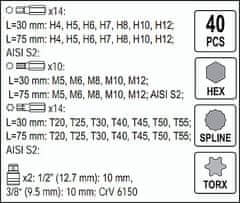 YATO sada Bitov imbus YATO torx XZN YT-0400 40 ks