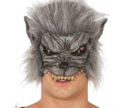 Guirca Polovičná maska Vlkolak s vlasmi vinyl