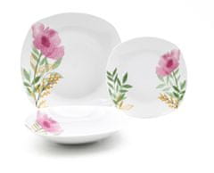 Home Elements  Porcelánová súprava tanierov, 18 kusov, Ružový mak