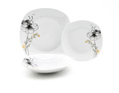 Home Elements  Porcelánová súprava tanierov, 18 kusov, Čierny mak