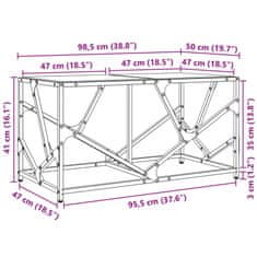 Vidaxl Konferenčné stolíky čierna sklenená doska 98,5x50x41 cm oceľ