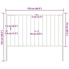 Vidaxl Plotový panel so stĺpikmi, práškovaná oceľ 1,7x0,75 m, biely