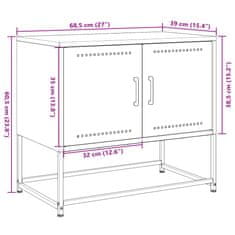 Vidaxl TV skrinka čierna 68,5x39x60,5 cm oceľ