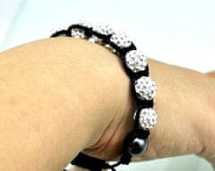 For Fun & Home Náramok Shamballa s 10 mm zirkónmi, nastaviteľná dĺžka 16-28 cm, bez niklu