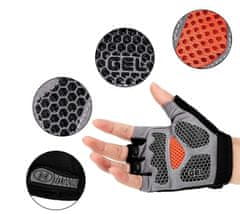 Camerazar Univerzálne cyklistické rukavice bez prstov, čierna/sivá, priedušná tkanina, šírka 10 cm