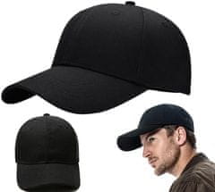 Camerazar Univerzálna baseballová čiapka , čierna, nastaviteľný obvod 55-60 cm, dĺžka kšiltu 7,2 cm