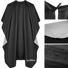 Soulima Vodotesný kadernícky plášť , čierny/strieborný, polyester, 100x144 cm