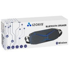 Izoxis Multifunkčný bezdrôtový reproduktor Bluetooth s FM rádiom a čítačkou kariet, čierna/modrá, ABS plast, 5,5x22x8 cm