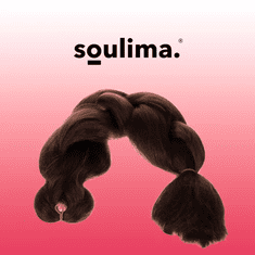 Soulima Syntetické hnedé vlasy, dĺžka 60 cm, hmotnosť 0,089 kg