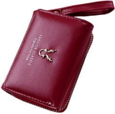 Camerazar Elegantná dámska peňaženka v retro štýle, červená, ekologická umelá koža, 11x9x3,5 cm