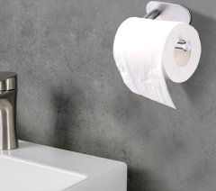Camerazar Držiak na toaletný papier Loft, strieborný, nerezová oceľ, 10x8x16 cm