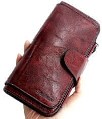 Camerazar Veľká peňaženka z ekologickej umelej kože, bordová, 19x10x2 cm
