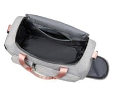 Camerazar Priestranná cestovná taška na cvičenie, sivá, nepremokavý nylon, 45x29 cm