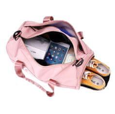 Camerazar Športová taška na tréning v telocvični, ružová, nylon, 46x24x24 cm