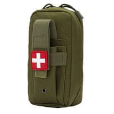Camerazar Taktická lekárnička IFAK vo vojenskom štýle, zelená, nylon Oxford 1000D, 19x10x6 cm