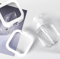 Camerazar Univerzálny dávkovač tekutého mydla 500 ml, biely s priehľadným panelom, vyrobený z plastu