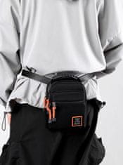 Camerazar Pánska športová taška cez rameno, malá, nepremokavá, tkanina Nylon-Oxford, čierna, 15x20x9 cm