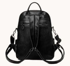 Camerazar Unisex školský batoh A4, čierny, kvalitná umelá koža, 30x25x10 cm