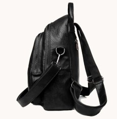 Camerazar Unisex školský batoh A4, čierny, kvalitná umelá koža, 30x25x10 cm
