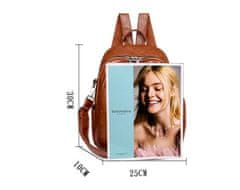Camerazar Unisex školský batoh A4, hnedý, z kvalitnej syntetickej kože, 30x25x10 cm