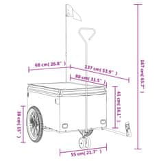 Vidaxl Vozík za bicykel, čierno zelený 45 kg, železo