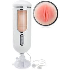 XSARA Masturbátor s funkcí sání - růžovoučká lasturka stimulující penis, vibrující umělá vagína v tubě - 72665078