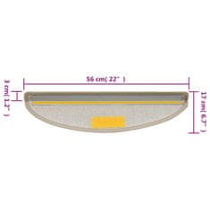 Vidaxl Nášľapy na schody 10 ks 56x17x3 cm sivohnedé